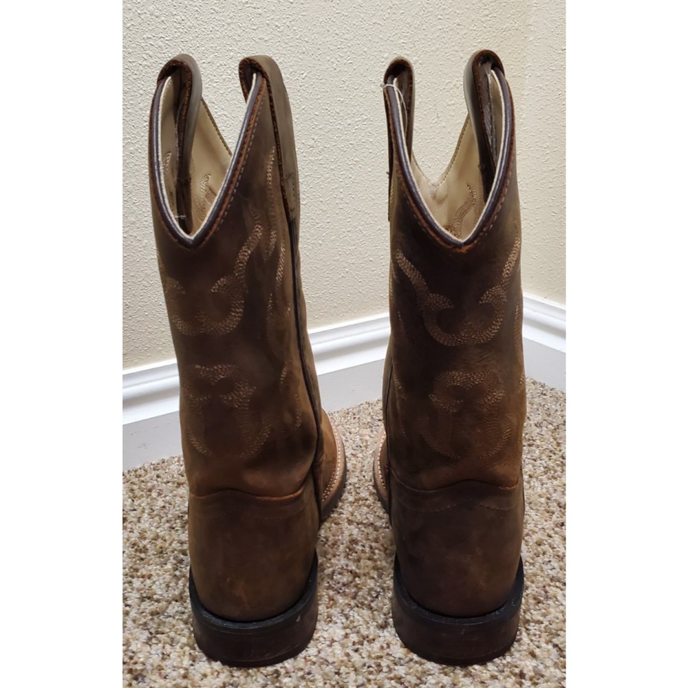 Cody James Boys Size 2D Brown Leather Western Cowboy Boots Square Toe Youth - Picture 5 of 9